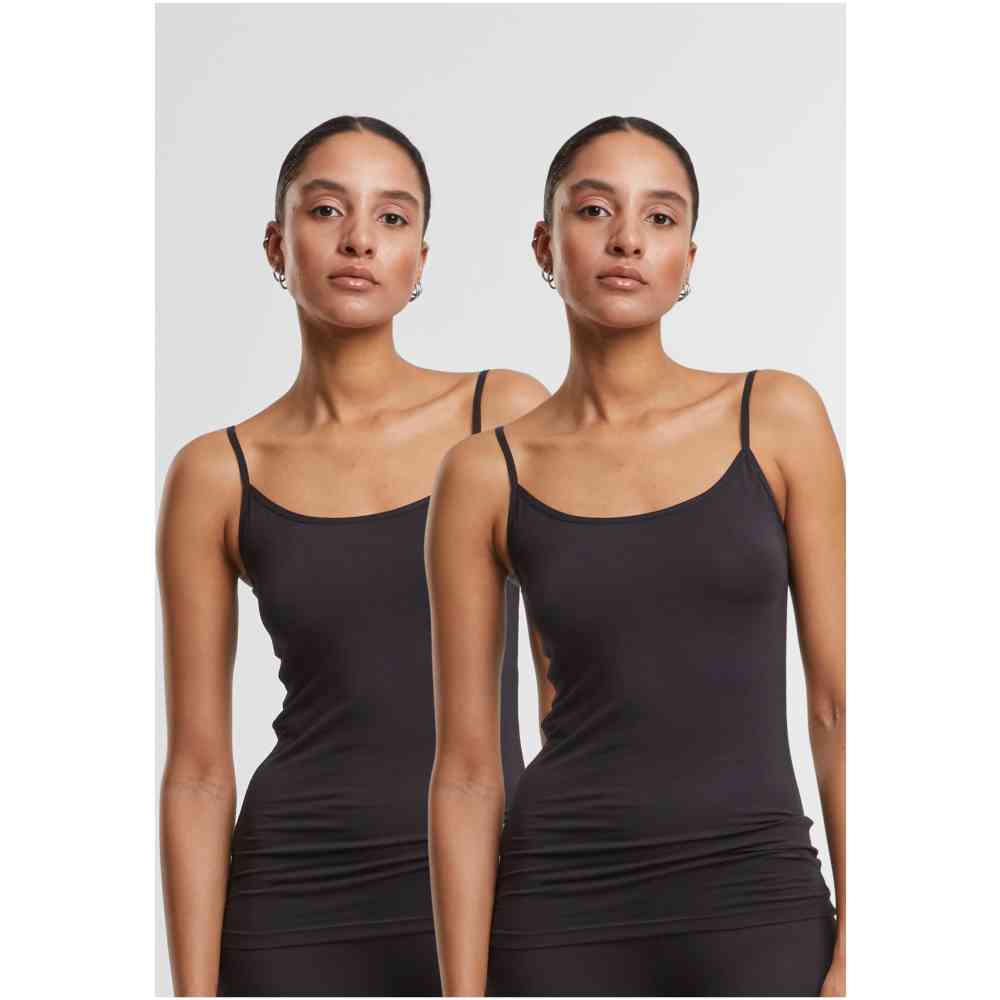 Urban Classics - Bamboo 2Pack Tanktop - Black/Black